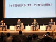 トークセッションではインバウンド誘致の重要さや展望などで意見交換した(金沢市文化ホール) トークセッションではインバウンド誘致の重要さや展望などで意見交換した(金沢市文化ホール)