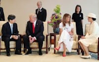 トランプ米大統領夫妻と会見する天皇、皇后両陛下（2019年5月、皇居・宮殿）
