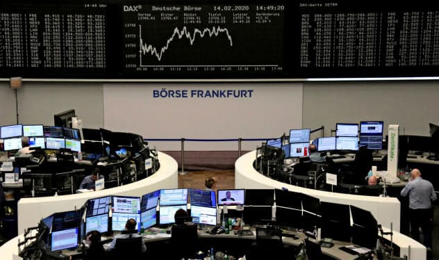 欧州株は最高値を更新した（独フランクフルト証券取引所）＝ロイター