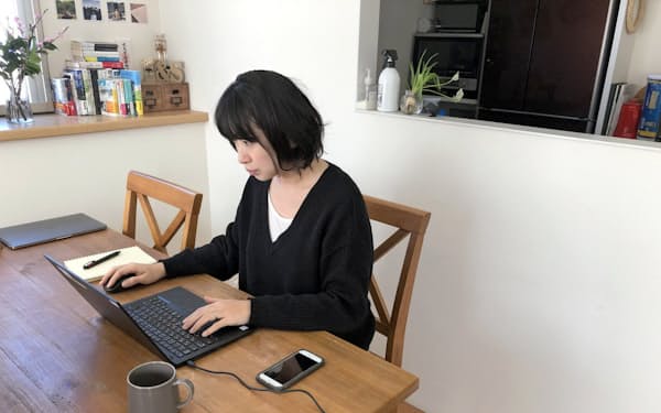 キャプランの水越幸子さんは出社を極力避けて在宅勤務を続けている