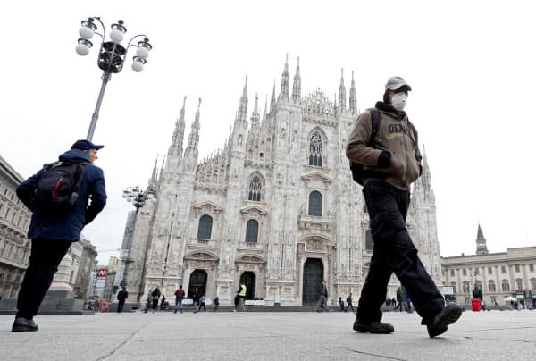 イタリアの感染者数は欧州で最多となっている(ミラノ)=ロイター