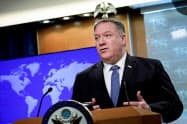 ポンペオ国務長官は中国やイランなどの人権状況を批判した=ロイター ポンペオ国務長官は中国やイランなどの人権状況を批判した=ロイター