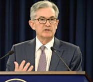 FRBのパウエル議長=共同 FRBのパウエル議長=共同