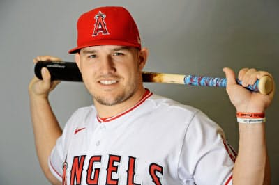 大リーグ最高年俸選手、エンゼルスのマイク・トラウト。東部ニュージャージー州出身で子供時代はヤンキース、ジーターのファンだった=USA TODAY Sports