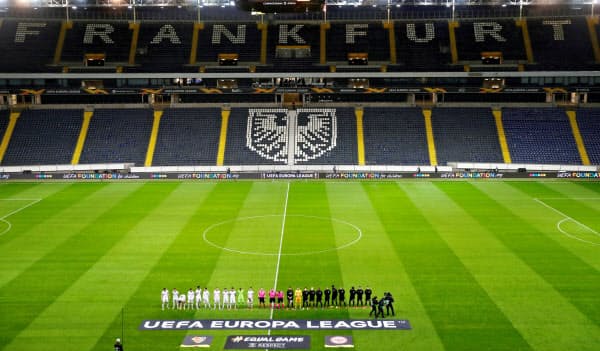ドイツで開催された欧州リーグの無観客試合(3月12日)=ロイター