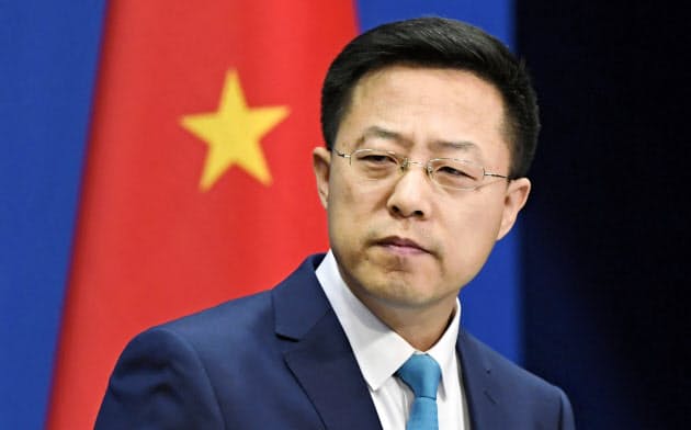 「米軍が感染持ち込みも」とツイッターで主張した中国外務省の趙立堅副報道局長=共同 「米軍が感染持ち込みも」とツイッターで主張した中国外務省の趙立堅副報道局長=共同