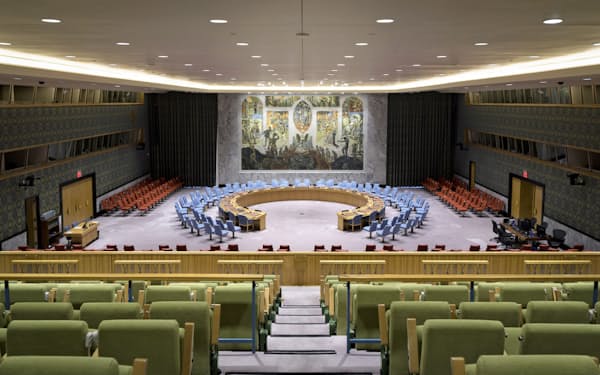国連の安全保障理事会はテレビ電話会議に移った=国連提供