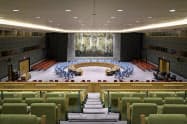 国連の安全保障理事会はテレビ電話会議に移った=国連提供 国連の安全保障理事会はテレビ電話会議に移った=国連提供