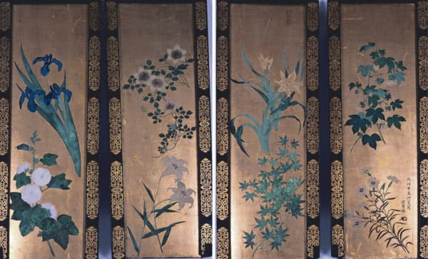 円山応挙が月鉾の軒裏に描いた草花図