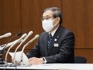 会見するJR東日本の深沢祐二社長(7日、東京・渋谷) 会見するJR東日本の深沢祐二社長(7日、東京・渋谷)