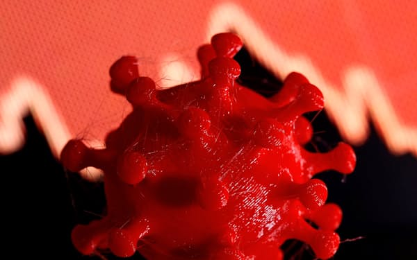 3次元プリンターによるコロナウイルスのモデル=ロイター