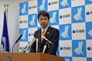 茨城県の大井川知事は、10市町に外出自粛を要請した(8日) 茨城県の大井川知事は、10市町に外出自粛を要請した(8日)