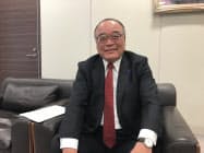 取材に応じた太平洋セメントの不死原社長 取材に応じた太平洋セメントの不死原社長