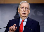 米上院の共和党トップのマコネル院内総務=ロイター 米上院の共和党トップのマコネル院内総務=ロイター