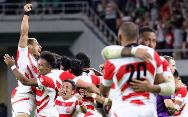 日本代表は過去２回のＷ杯で７勝をあげている（2019年Ｗ杯アイルランド戦）