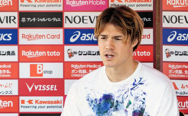 オンライン取材に応じるJ1神戸の酒井(27日)=VISSEL KOBE提供・共同 オンライン取材に応じるJ1神戸の酒井(27日)=VISSEL KOBE提供・共同