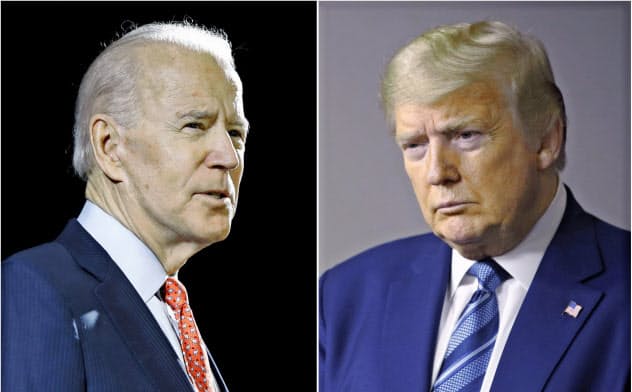 米大統領候補のバイデン前副大統領(左)とトランプ大統領=AP 米大統領候補のバイデン前副大統領(左)とトランプ大統領=AP