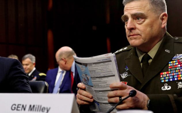 U.S. Chairman of the Joint Chiefs of Staff Gen. Mark A. Milley testifies beside U.S. Defense Secretary Mark Esper before a Senate Armed Services Committee hearing on U.S. Chairman of the Joint Chiefs of Staff Gen. Mark A. Milley testifies beside U.S. Defense Secretary Mark Esper before a Senate Armed Services Committee hearing on