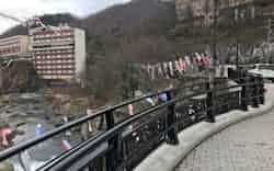 国の緊急事態宣言期間中は札幌の奥座敷・定山渓も旅行客が限られた(4月) 国の緊急事態宣言期間中は札幌の奥座敷・定山渓も旅行客が限られた(4月)