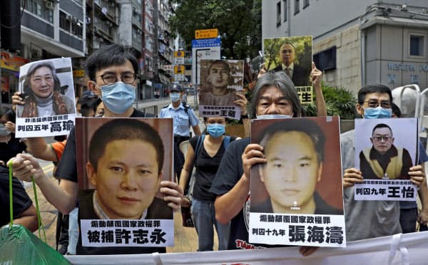香港では反政府デモも抑圧される可能性が高まる(25日)=AP