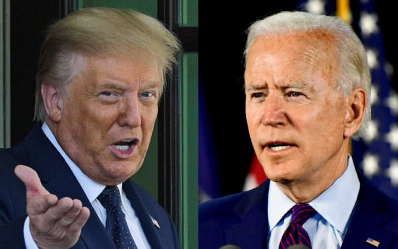 トランプ氏(写真左)とバイデン氏=ロイター トランプ氏(写真左)とバイデン氏=ロイター