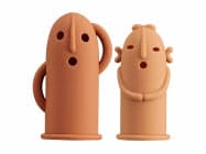 ライオン事務器が発売する指サック「はにさっく」。6種類のはにわの表情を楽しめる ライオン事務器が発売する指サック「はにさっく」。6種類のはにわの表情を楽しめる