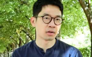羅冠聡氏は英国から香港の民主化運動を続ける意向を示している(4日、ロンドン市内) 羅冠聡氏は英国から香港の民主化運動を続ける意向を示している(4日、ロンドン市内)