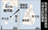 馬毛島の自衛隊基地の滑走路配置案 馬毛島の自衛隊基地の滑走路配置案