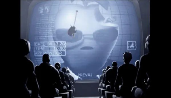 アップルの有名CM「1984」になぞらえ、「アップストア」の反競争的行為を批判する動画を公開した(エピックゲームズの公式ツイッター)