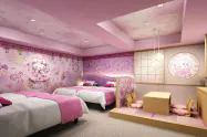 ハローキティをデザインした部屋「桜天女」。浅草東武ホテル(東京・台東)に設ける(C)1976,2020 SANRIO CO.,LTD. ハローキティをデザインした部屋「桜天女」。浅草東武ホテル(東京・台東)に設ける(C)1976,2020 SANRIO CO.,LTD.