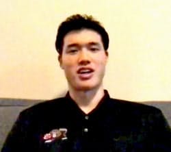 オンラインで取材に応じるグリズリーズの渡辺(19日)=共同