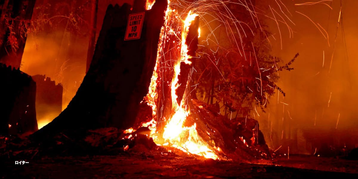 米カリフォルニア 山火事で12万人避難 熱波で電力逼迫も 日本経済新聞