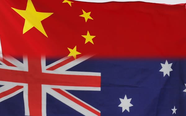 中国とオーストラリアの国旗