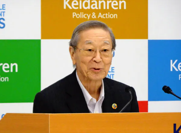 7日に記者会見を開いた中西・経団連会長
