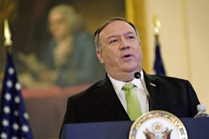 21日、ポンペオ米国務長官はイランを「主要なテロ支援国家」と批判した(ワシントン)=AP 21日、ポンペオ米国務長官はイランを「主要なテロ支援国家」と批判した(ワシントン)=AP