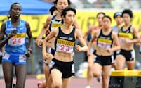 　8月のセイコー・ゴールデングランプリ女子1500メートルで4分5秒27の日本新記録をマークした田中希実（23番）=共同