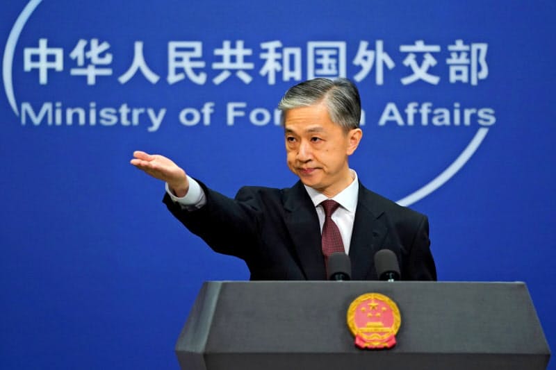 中国外務省の汪文斌副報道局長は収容施設の存在を否定=ロイター 中国外務省の汪文斌副報道局長は収容施設の存在を否定=ロイター