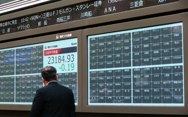 東京証券取引所のシステム障害により値が表示されていない株価ボード(1日午前、東京都中央区)