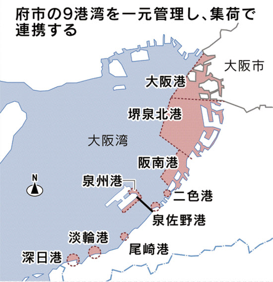 大阪港湾局が発足、集荷拡大へ府市統合 各港強み生かす: 日本経済新聞