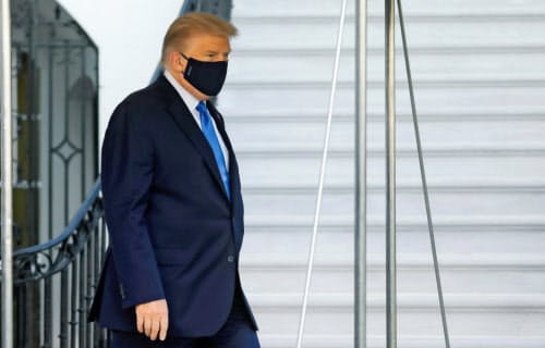 「元気だと思う!」とツイッターに書きこんだトランプ米大統領=ロイター