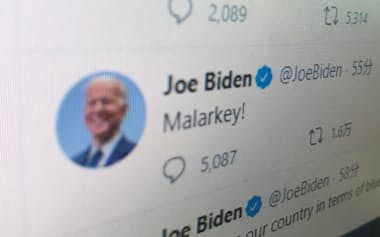 「Malarkey(たわごと)」と書かれたバイデン氏のツイッター