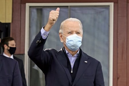 民主党候補のバイデン前副大統領は東部ペンシルベニア州で政権奪還をアピールした=AP