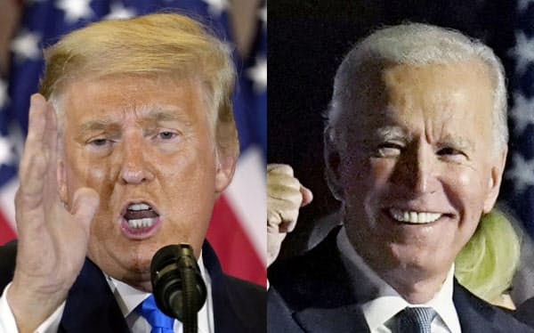 トランプ氏(写真左)とバイデン氏=AP