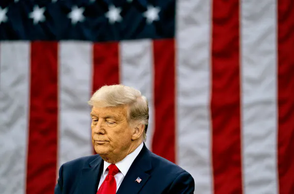 トランプ氏は米大統領選での自身の敗北に言及していない=AP