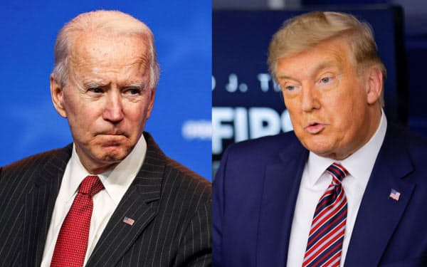 バイデン氏(写真左)とトランプ氏=いずれもロイター