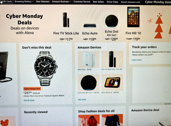 アマゾン・ドット・コムはサイバーマンデーに合わせ、タブレット端末や人工知能（AI）スピーカーなどを大幅に値引きした