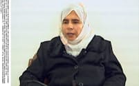 2005年11月、ヨルダン国営テレビが放映したサジダ・リシャウィ死刑囚=AP
