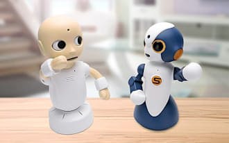 コミュニケーションロボット「CommU（コミュー）」（左）と「Sota（ソータ）」=科学技術振興機構提供