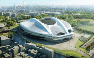 新国立競技場の完成予想図=日本スポーツ振興センター提供 新国立競技場の完成予想図=日本スポーツ振興センター提供