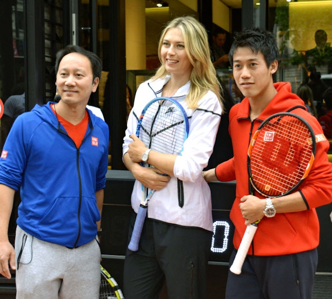 錦織 シャラポワとイベント参加 シャンゼリゼ通りでテニス 日本経済新聞